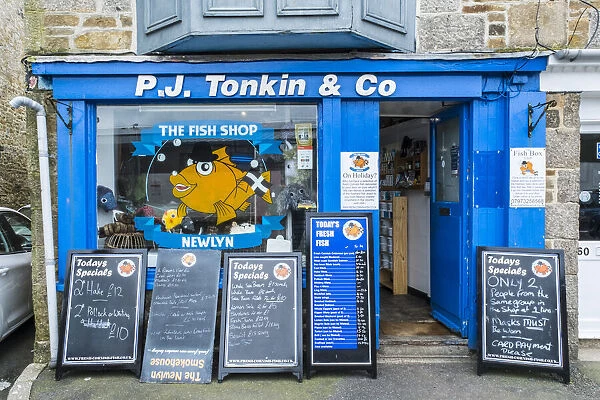 Fish Shop, Newlyn, Penzance, Cornwall, England, UK