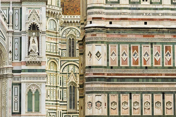 Florence, Tuscany, Italy. Details of the Cathedrals architecture