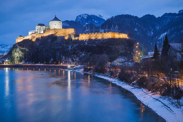 The fortress of Kufstein at evening, Kufstein, Innsbruck Land, Austria, Europe
