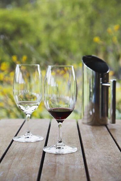 Glasses of wine at Vasse Felix winery, Margaret River, Western Australia, Australia
