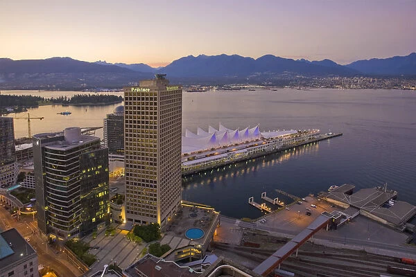 Harbour & Canada Place Complex from LOOKOUT! Tower, Vancouver, British Columbia, Canada