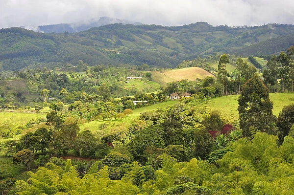 The hilly landscape South of Popayan, Colombia, South America