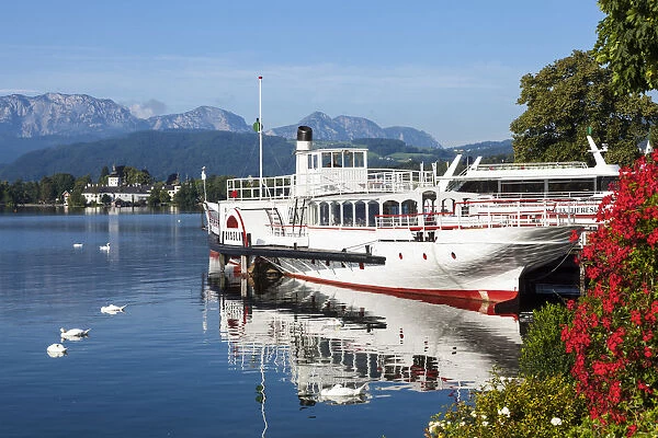 The historic steamship 'Gisela', Gmunden, Salzkammergut, Upper Austria, Austria