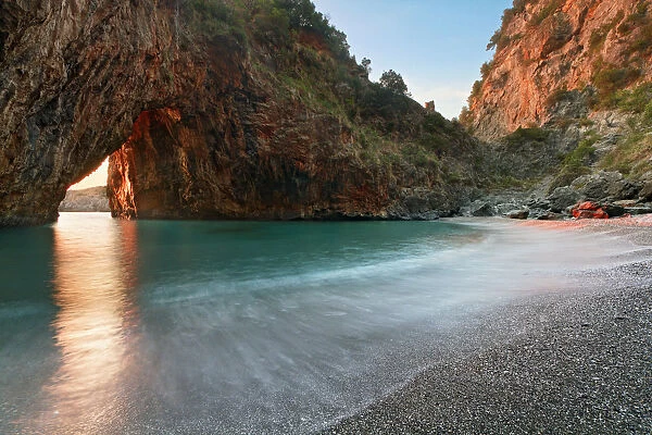 Italy, Calabria, Cedri Coast, Sunset at the beach of Arcomagno