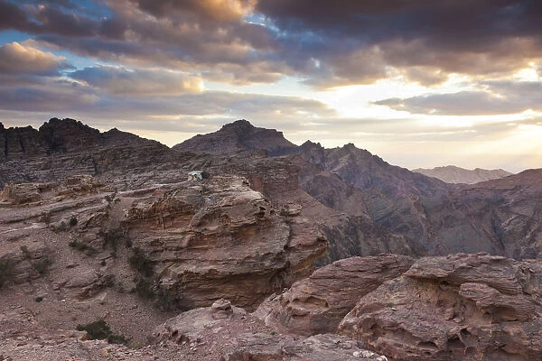 Jordan, Petra-Wadi Musa, Ancient Nabatean City of Petra, mountain landscape by The