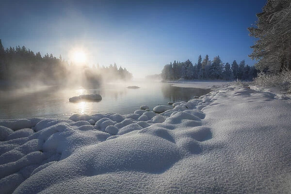 Kiveskoski River in winter, Finland