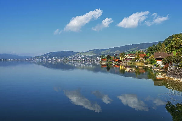Lake Ageri with Oberageri and Unterageri, Kanton Zug