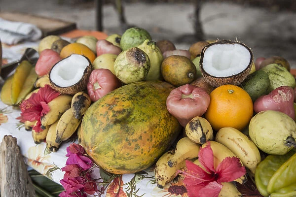 Local fruits, Anse Source D Argent beach, La Digue, Seychelles