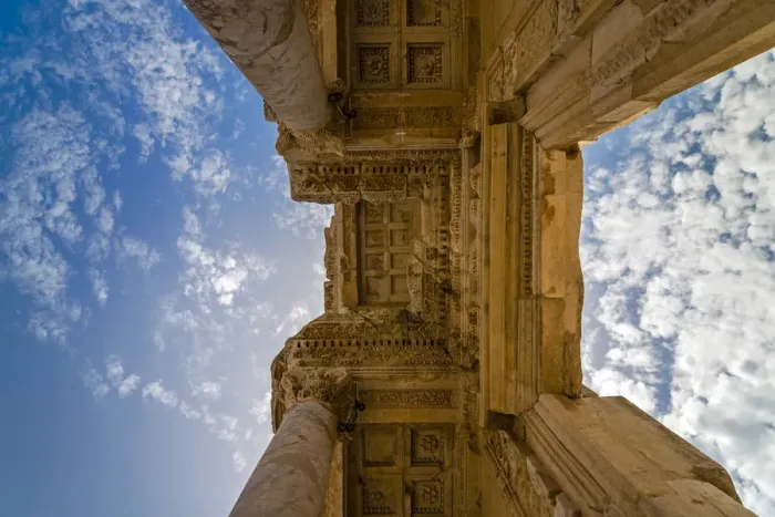 Framed Print : Low Angle Print of the Library of Celsus Framed Print : Low Angle Print of the Library of Celsus