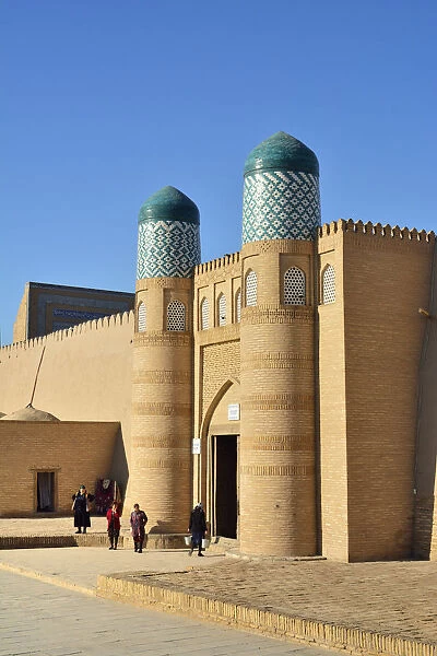 The main gate to the Khuna Ark citadel. Old town of Khiva (Itchan Kala), a Unesco