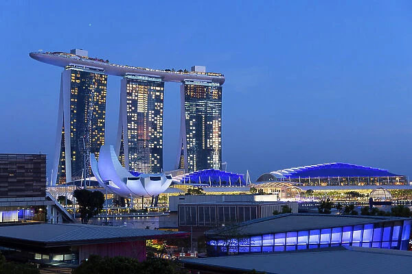 Marina Bay Sands Hotel at dusk, Singapore