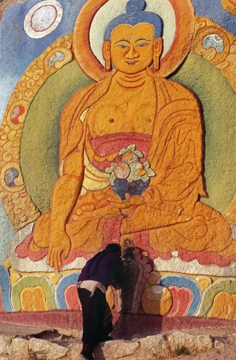 Framed Print : Sera Monastery Print: Monk Bows Before Yama Dharmaraja Framed Print : Sera Monastery Print: Monk Bows Before Yama Dharmaraja