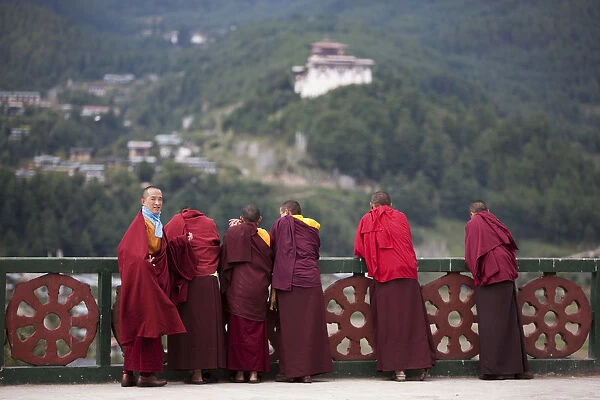 Monks at the Kharchhu Monastery near Chamkar, Bhutan