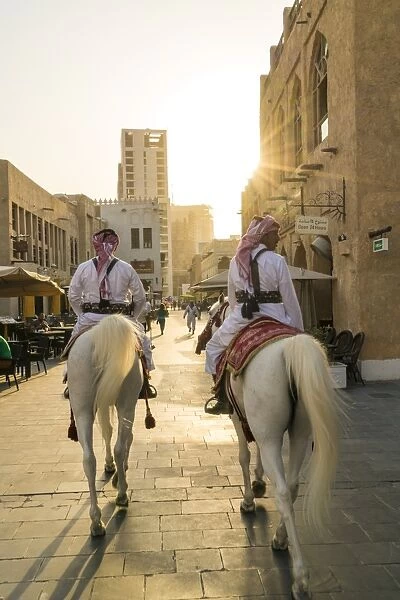 Mounted police on horses, Souq Waqif, Doha, Qatar