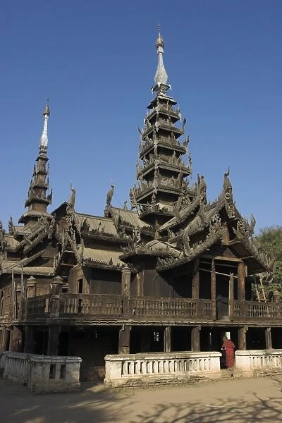 Myanmar, Bagan, Ancient wooden monastery of Nat Taung Kyaung (May-taung taik)