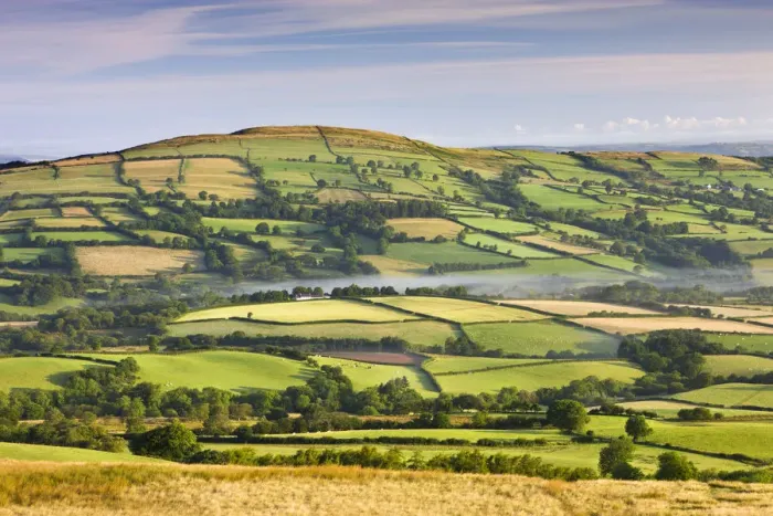 Framed Print : Patchwork Fields Print, Brecon Beacons National Park Framed Print : Patchwork Fields Print, Brecon Beacons National Park