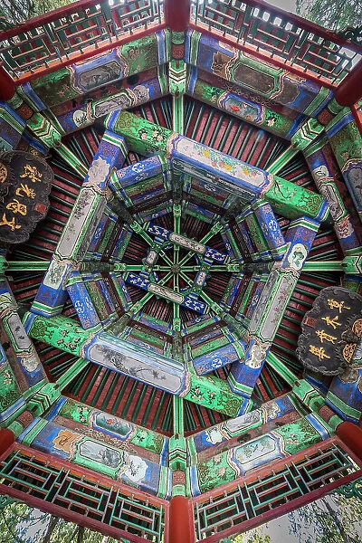 Detail of pavillion ceiling at the Summer Palace, Beijing, China