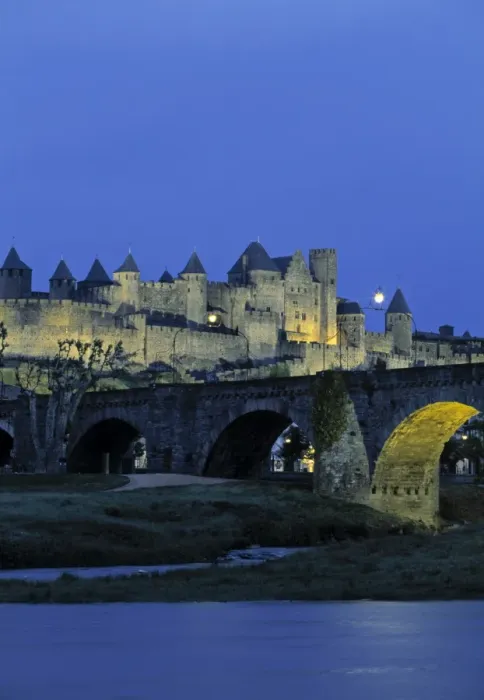 Framed Print : River Aude Print, Carcassonne Landscape Framed Print : River Aude Print, Carcassonne Landscape
