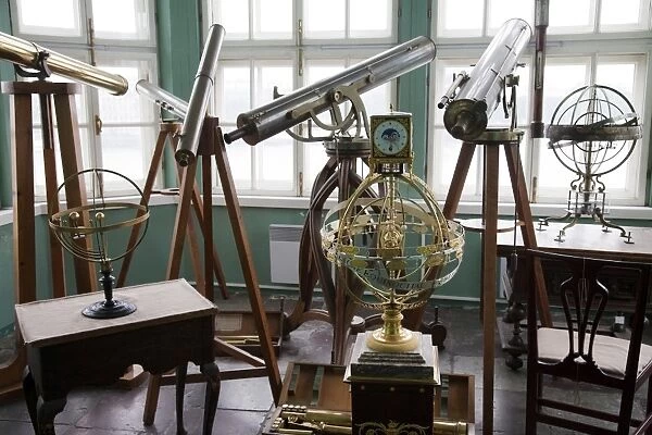 Russia, St Petersburg. Instruments of astronomy, in the observatory of the Kunstkamera Museum