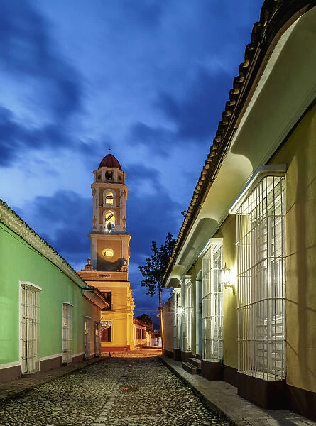 San Francisco Convent Church Tower at dusk, Trinidad, Sancti Spiritus Province, Cuba