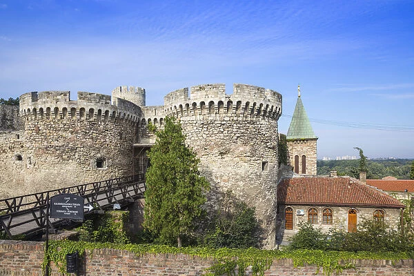 Serbia, Belgrade, Kalemegdan Park, Belgrade Fortress, Zinden gate and towers