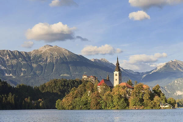 Slovenia, Bled, Lake Bled and Julian Alps