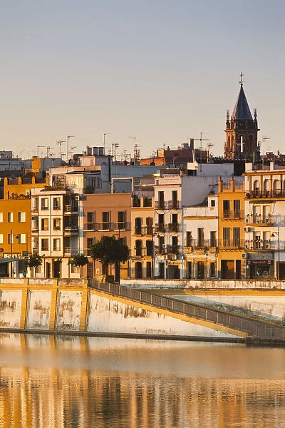 Spain, Andalucia Region, Seville Province, Seville, Waterfront view along the Rio