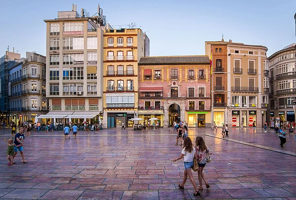 Spain, Andalusia, Malaga, View of Plaza de la Constituciaon in the town centre