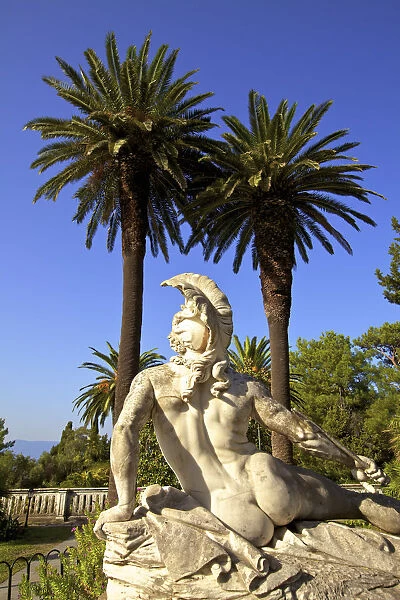 Statue of Dying Achilles, Achilleion Gardens, Corfu, The Ionian Islands, Greek Islands