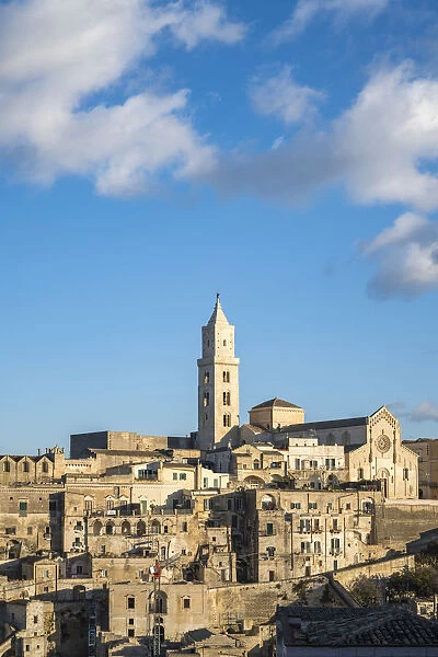 Townscape of the Sassi quarter, with the Cathedral of Madonna Santissima della Bruna atop