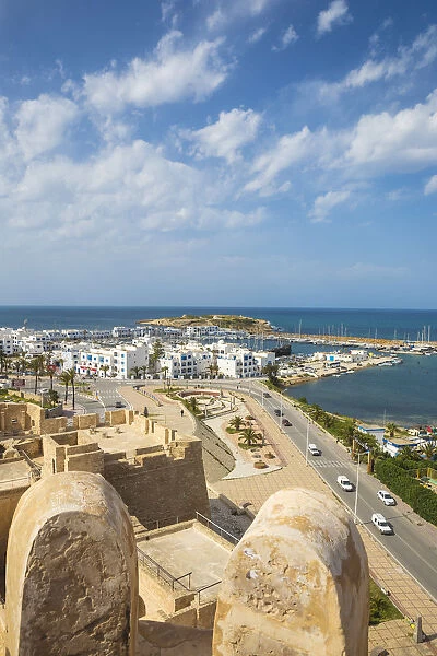 Tunisia, Monastir, View towards marina from Fort