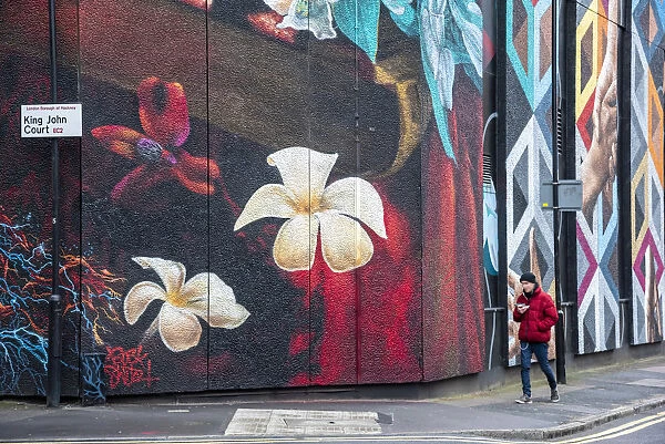 UK, England, London, Hackney, Shoreditch, King John Court, street art by Busk