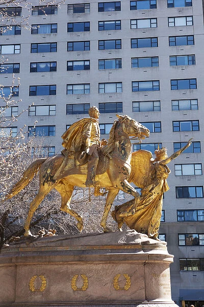 USA, New York, New York City, William Tecumseh Sherman monument by Augustus Saint-Gaudens