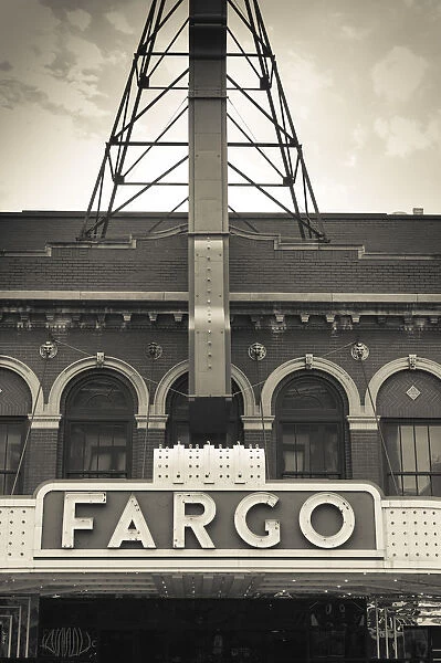 USA, North Dakota, Fargo, Fargo Theater, marquee