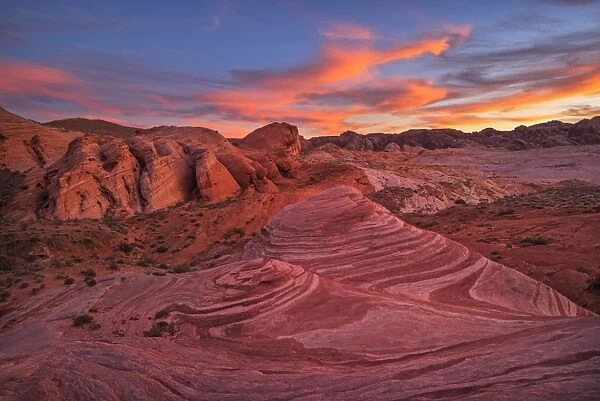 USA, Southwest, Nevada, Valley of Fire, State Park, Fire Wave