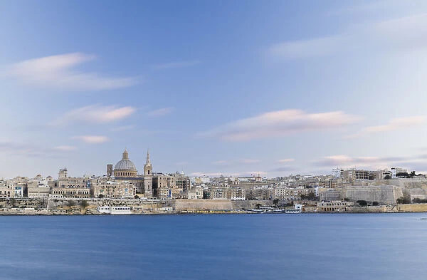 Valletta with the St. Pauls Cathedral and Charmelite Church, Malta