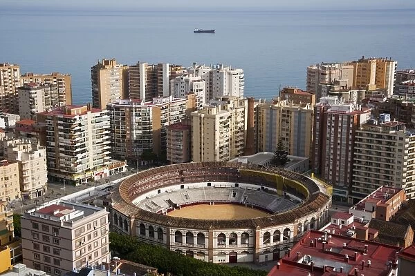 View of the city of Malaga from the castle of Gibralfaro, Andalusia, Spain
