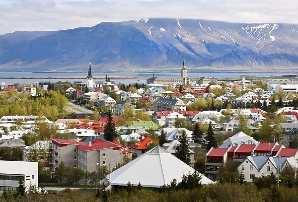 View of Reykjavik from the top of Perlan, Iceland