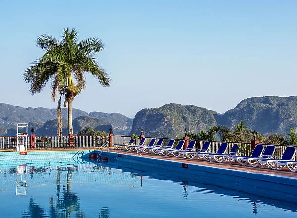 View over Swimming Pool at Horizontes Los Jazmines Hotel towards Vinales Valley