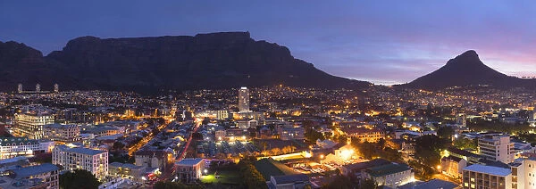View of Table Mountain at sunset, Cape Town, Western Cape, South Africa
