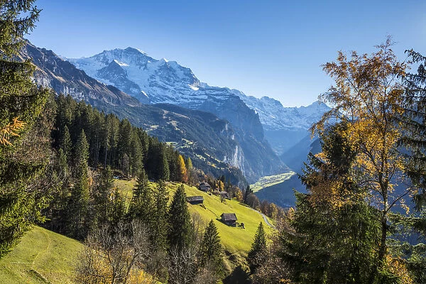 Wengen, and Jungfrau mountain, Berner Oberland, Switzerland