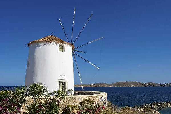 Windmill in Parikia, Paros Island, Cyclades, Greece
