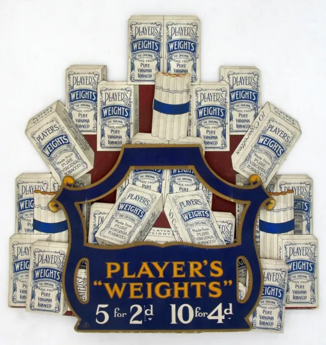 Framed Print : 1925 Players Weights Print in a Triangular Shape Framed Print : 1925 Players Weights Print in a Triangular Shape