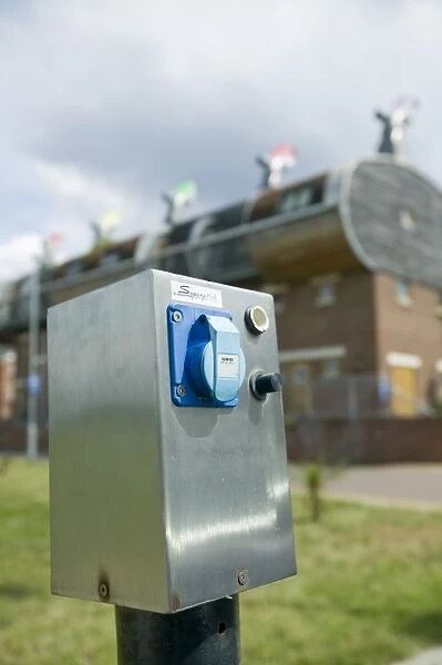 An charging point for electric cars at Bedzed the UKs largest eco carbon neutral housing complex in Beddington London