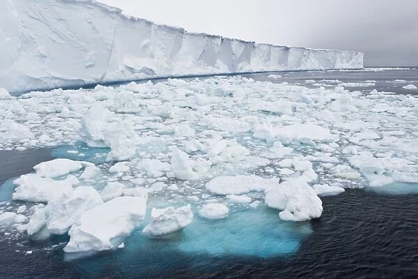 A huge tabular iceberg and brash icenear the Antarctic Peninsula