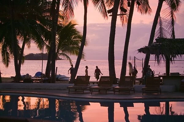 sunset at the Walu Beach Resort on Malolo Island off Fiji