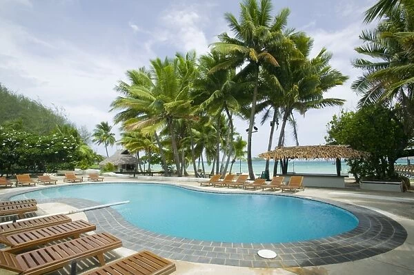 Swimming pool at the Walu Beach resort on Malolo island Fiji