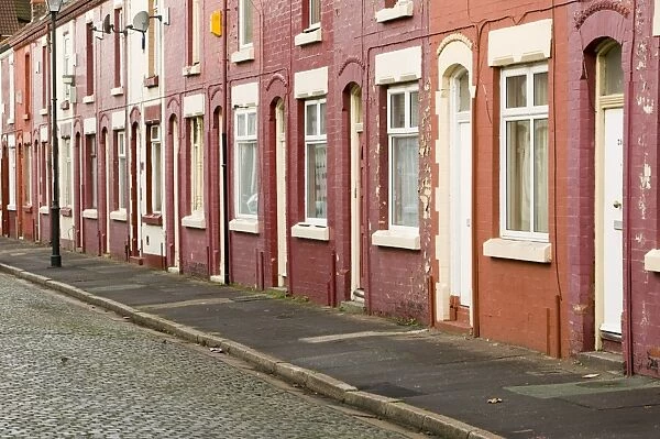 Terraced housing in the Kensington area of Liverpool UK