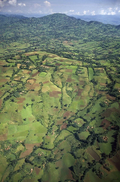 20026325. ETHIOPIA South West Agriculture Aerial view over farmland.cultivated land
