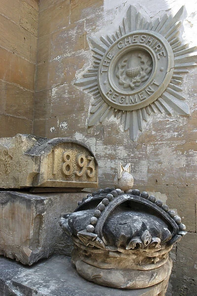 20064701. MALTA Valletta Carved stone mural commemorating The Cheshire Regiment 1893